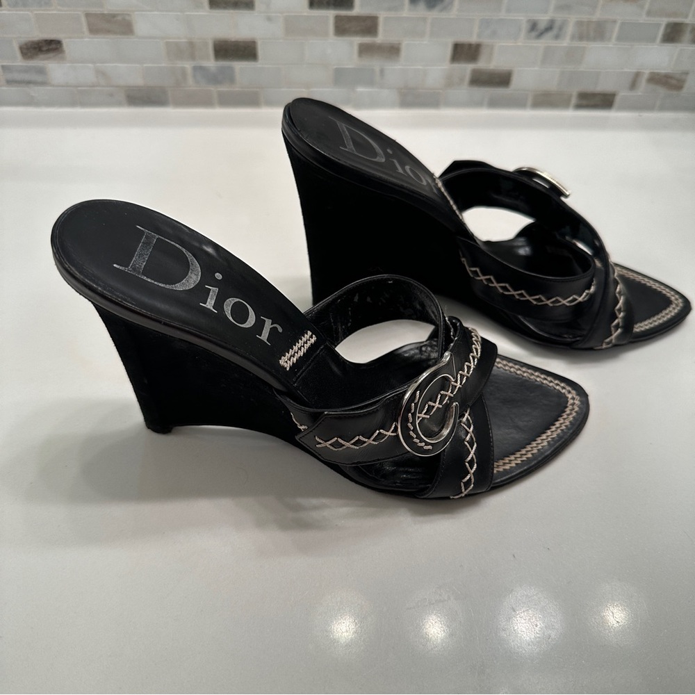 Dior CD Wedges Black Size 36 or 6 US